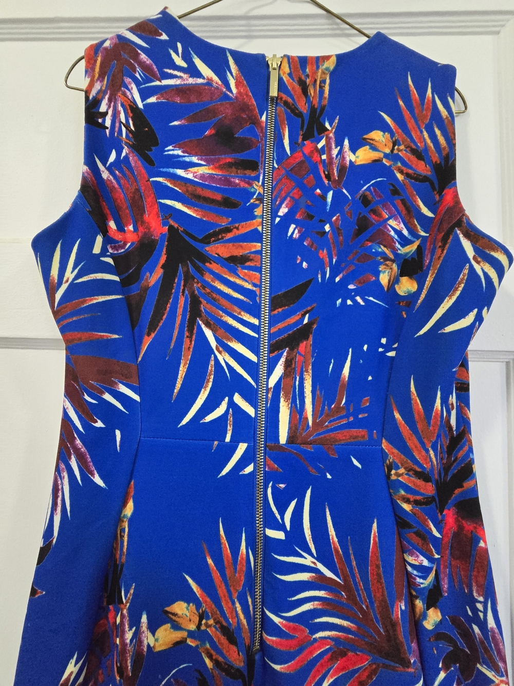 Calvin Klein Cobalt Blue Tropical Print Dress - Picture 5 of 6